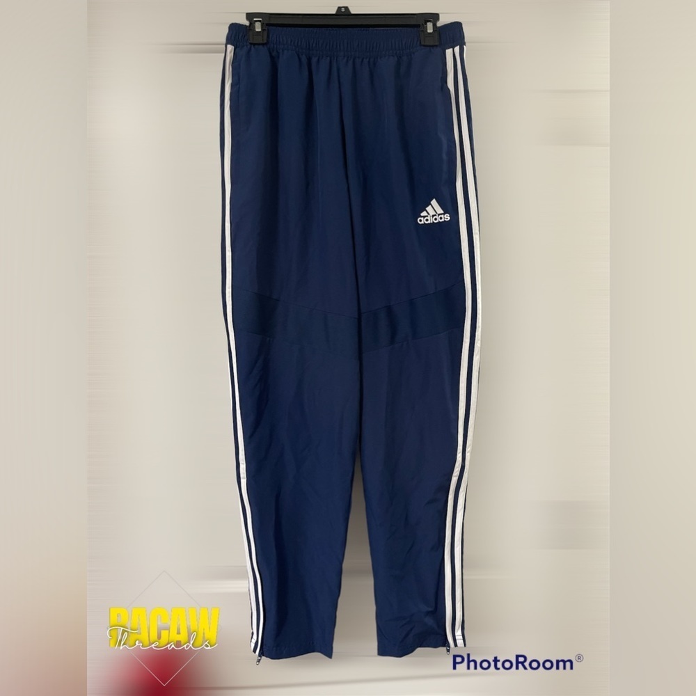Adidas 3-Stripe Navy Nylon Windbreaker Track Pants